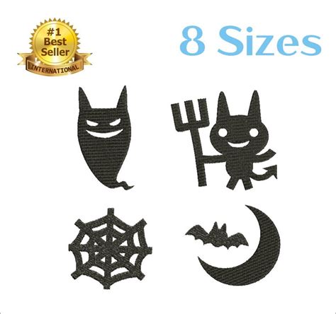 4 Design Set Spooky Halloween Boo Embroidery Design Instant Download