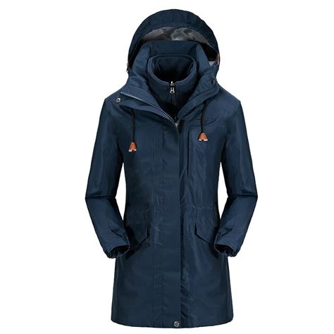 3 in 1 winter long sport hiking skiing windstopper waterproof outdoor jacket women camping coat
