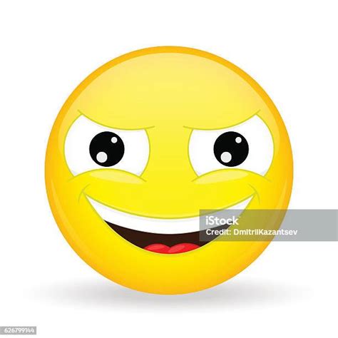 Ilustración De Emoji Malvado Sonriente Emoción De Regodearse Emoticono