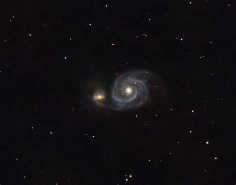 Messier 51 Whirlpool Galaxy Tracked Telescope And Cameralens