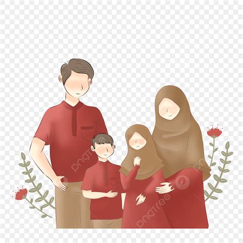 Gambar Ilustrasi Potret Keluarga Muslim Png Keluarga Muslim Muslim