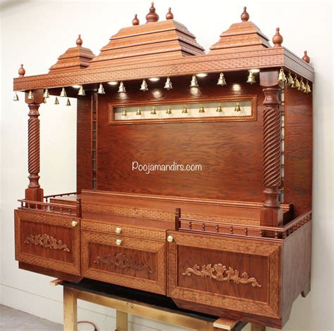 Pooja Mandirs Usa Dhanishta Collection Open Models Wooden Temple