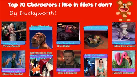 Top 10 Characters I Like In Films I Dont By Thepirateking64 On Deviantart