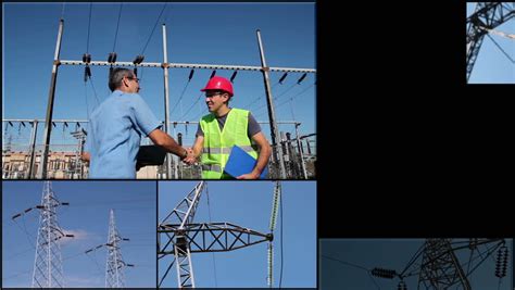 Electrical Power Distribution Electric Company Worker Power Lines
