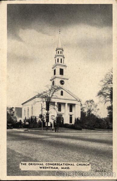The Original Congregational Church Wrentham Ma Postcard
