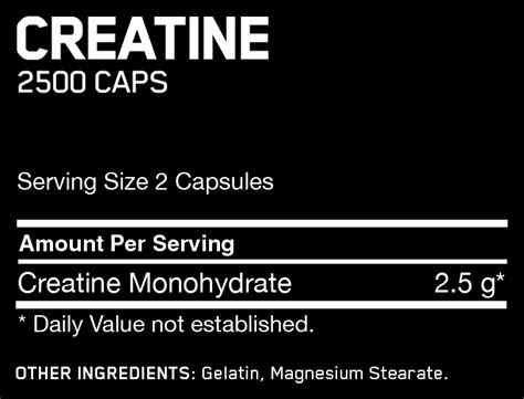 Optimum Nutrition Creatine 2500 Caps 300 Capsules 150 Servings