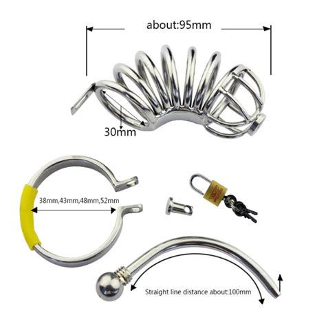 New Long Male Chastity Cage Metal Cock Ring Cockring Novelty Urethral Catheter Urethral Plug