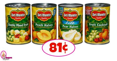 Del Monte Canned Fruit 81¢ Each At Publix