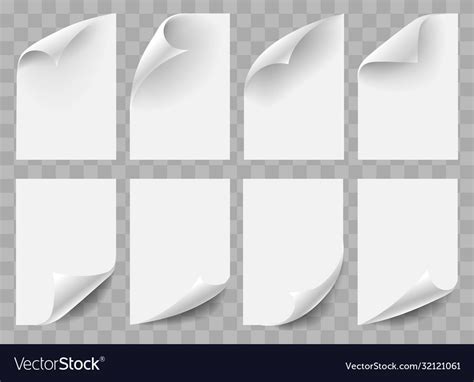 Curved Empty Paper Sheets Royalty Free Vector Image