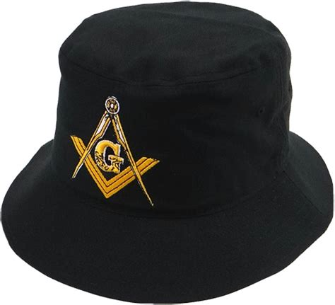 Mason Bucket Hat Black With Masonic Logo Freemasons Shriners Prince