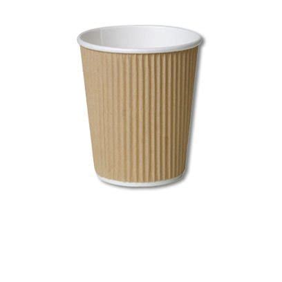 Buy 25 X 8oz 240ml Kraft Triple Walled Disposable Paper Ripple Cups