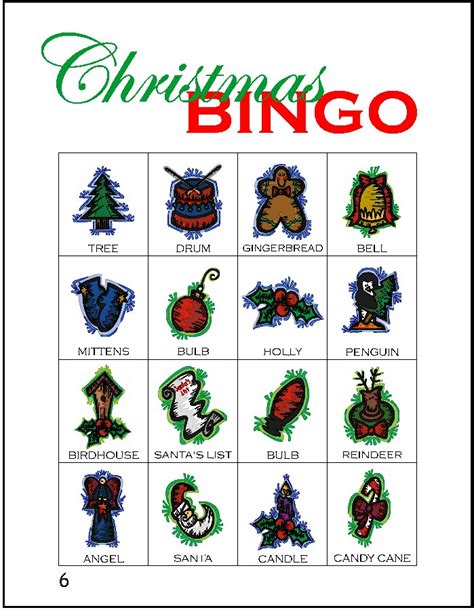 Christmas Bingo Card 6 Makingfriendsmakingfriends