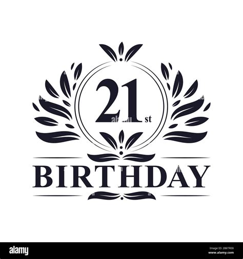 21st Birthday Celebration Luxury 21 Years Birthday Logo Design Stock