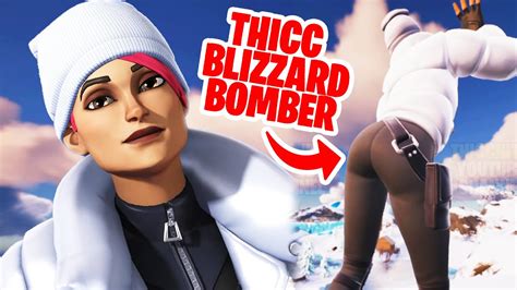 Fortnite Thicc Skin Showcase Blizzard Bomber Youtube