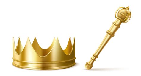 Gold Royal Crown And Scepter For King Or Queen 15486003 Vector Art At