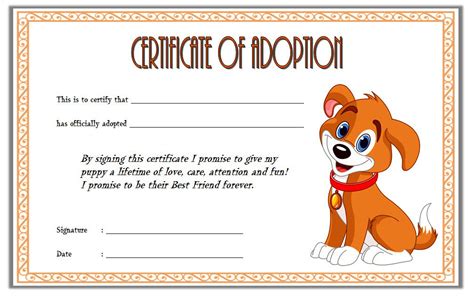 With every new watcher, i'll put up 1 free adoptable. Puppy Dog Adoption Certificate Template FREE 4