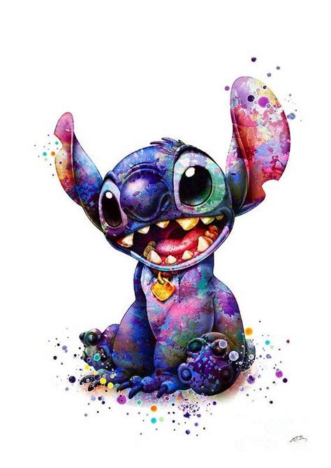 Stitch 2 Watercolor Art Print By White Lotus All Prints Are