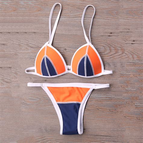 2016 Brazilian Sexy Bikini Set Push Up Swimsuit Retro Biquinis Micro Mini Swimwear Women Bathing