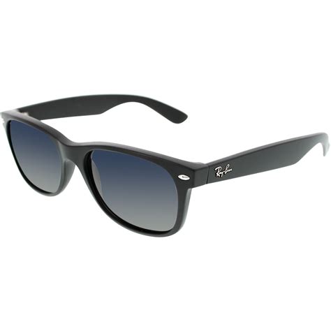 ray ban men s polarized wayfarer rb2132 601s 78 55 black wayfarer sunglasses