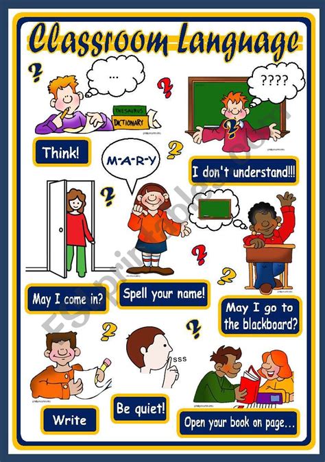 Classroom Language Poster 2 Esl Worksheet By Xani