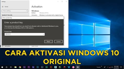 Cara Aktivasi Windows 10 Original Youtube
