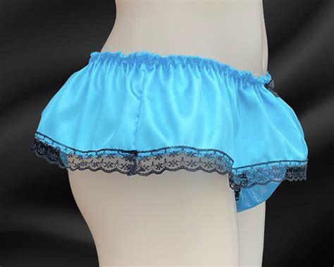 Sissy Satin Frilly Naughty Panties For Men Demi Thong Crossdresser Drag