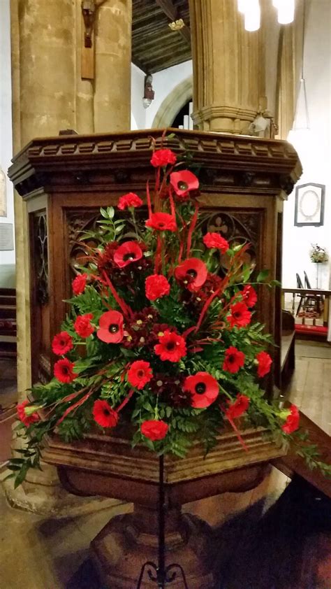 Remembrance Flowers Newport Pagnell Parish Church Altar Arrangement