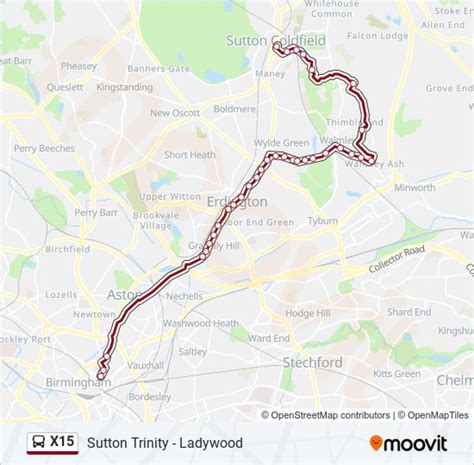X15 Route Schedules Stops And Maps Sutton Coldfield Updated