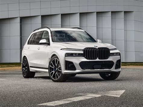 2022 Bmw X7 Facelift Rendered With Twin Headlights Huge Kidney Grille