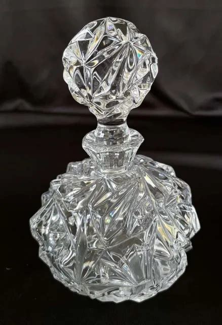 Vintage Tiffany And Co Crystal Rock Cut Glass Perfume Vanity Bottle
