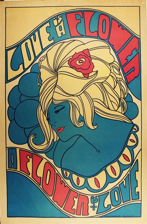 Another One Of Those Late 60s Head Shop Posters Love Is A Flower A