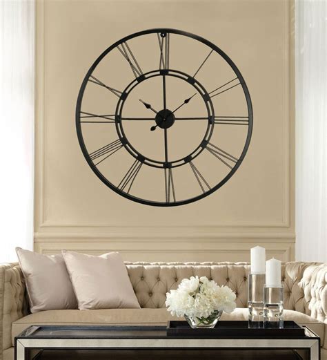 Buy Black Metal 40 Inch Wall Clock By Craftter Online Vintage Wall