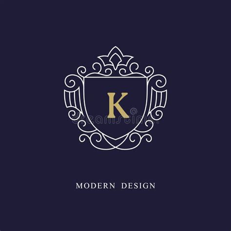 Capital Letter K Beautiful Monogram Elegant Logo Calligraphic Design