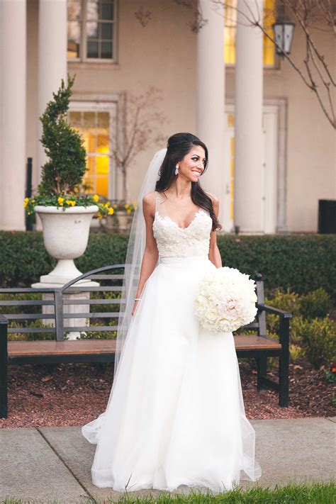 9 Beautiful Wedding Gowns With V Necklines Worn By Real Brides Inside