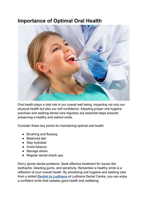 Ppt Importance Of Optimal Oral Health Powerpoint Presentation Free