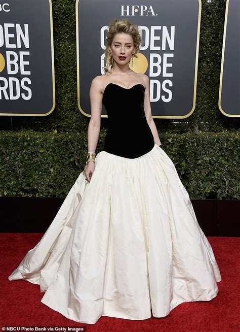 Amber Heard Stands Out In Strapless Black And White Ballgown On The Red
