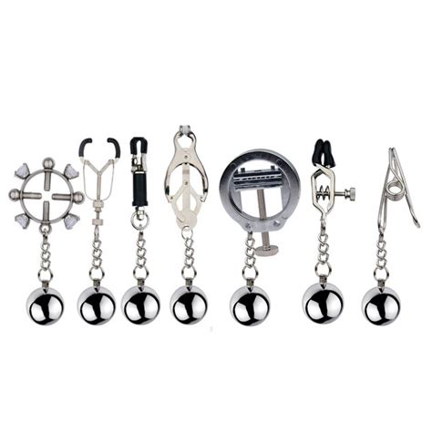 Buy Metal Nipple Clamps Clips Gravity Ball Breast Torture Slave Bdsm