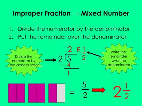 Ppt Mixed Numbers And Improper Fractions Powerpoint Presentation Id