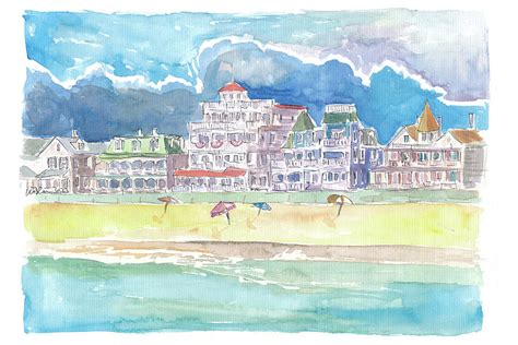 Cape May New Jersey Typical Beach Scene Painting By M Bleichner Fine