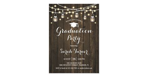 Graduation Party Rustic Wood Invitation
