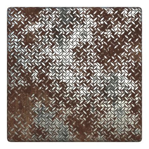 Rusty Metal Treadplate Texture With Cross Pattern Free Pbr Texturecan