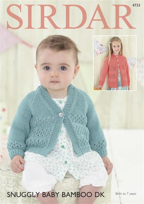 Sirdar 4733 Knitting Pattern Baby And Girls Round Neck And V Neck Cardigans