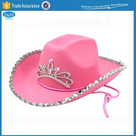 Pink Color Cowgirls Party Felt Hat Halloween Costumes Accessories Buy