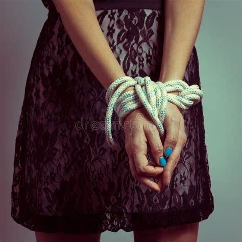 Girl With Hands Tied In Bondage Stock Image Image Of Ideas