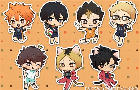 Haikyuu Characters Chibi Stickers Anime Wallpapers