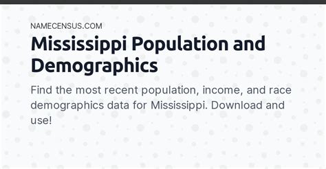 Mississippi Demographics 2024 Income Race Population