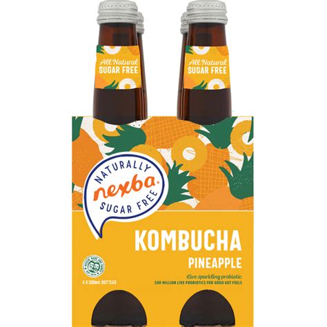 Buy Nexba Kombucha Pineapple 330ml 4 Pack Coles