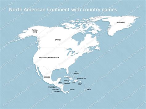 North America Continent Map Editable Map Of North America Continent