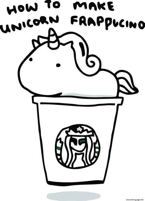 How To Make Unicorn Frappucino Starbucks Coloring Pages Printable
