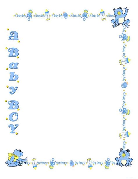 Free Baby Shower Border Templates Baby Boy Background Free Baby